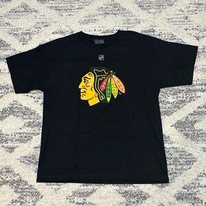 Reebok Chicago Blackhawks Jonathan Toews 19 Hockey T Shirt Youth XL Black